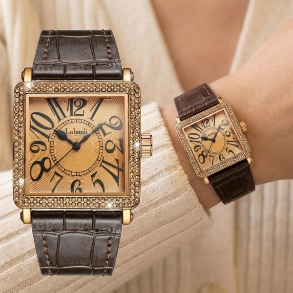 ساعة إيطالية كلاسيكية بسوار جلد أصلي